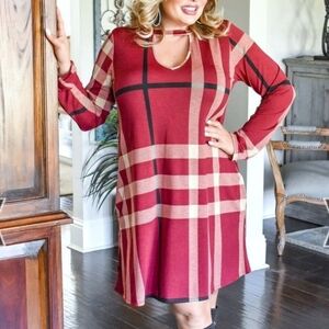 Hemish Plaid Lightweight Swing Dress Designer-Inspired Beautiful Dress EUC XL